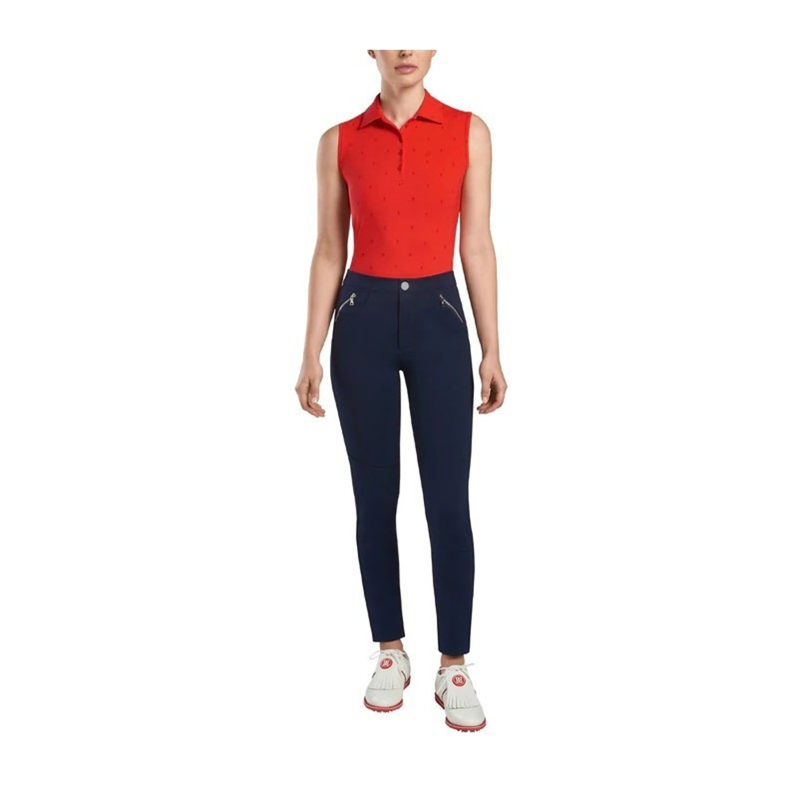 G/Fore Skull Killer T's Sleeveless Golf Polo Top Size S Xl Red New Womens — image 3 of 4
